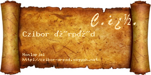 Czibor Árpád névjegykártya